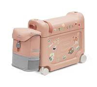 Stokke JetKids Pack de Viaje, Coral Pink - Incluye Maleta Montable BedBox y Mochila - Ideal para Niños de 2 a 7 Años (hasta 35 kg)