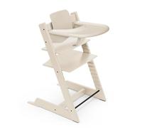 Stokke Tripp Trapp® + Baby Set² + Bandeja - Blanco Vainilla | Solución 2 en 1 desde 6 meses. Incluye la trona de madera, el Baby Set² para estar sentado con seguridad, y la bandeja.