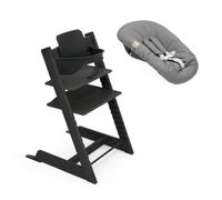 Stokke Tripp Trapp® + Baby Set² + Newborn Set - Negro | Solución 3 en 1 (Trona, Baby Set², Newborn Set). El bebé en el centro de la vida familiar desde el primer día.
