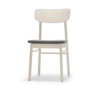 Stolab Silla Prima Vista abedul aceitado blanco Tela blues 9202 marrón-beige