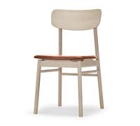 Stolab Silla Prima Vista Cuero elmotique 43807 cognac-abedul claro lacado mate