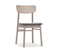 Stolab Silla Prima Vista roble aceitado blanco Tela blues 9202 marrón-beige