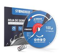 STONE REEF Hoja de sierra circular de 300 x 30 mm, incluye adaptador a orificio de 20 y 16 mm, compatible con amoladora angular de Bosch, Makita, etc. Hoja de sierra circular resistente a clavos, para