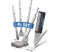 STONE REEF SDS Plus - Juego de cinceles (4 piezas, incluye cincel para baldosas), cincel SDS, cincel, cincel plano, cincel, juego de cinceles SDS, juego de cinceles para martillo perforador, cincel de