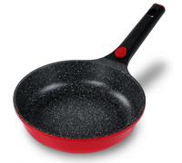 STONELINE SMART Sartén 24 cm, Sartén Aluminio Fundido, Mango Desmontable, Sartén Inducción, Para Todo Tipo de Cocinas, Antiadherente con Partículas de Piedra Reales, Rojo