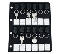 Stop Ocean Plastic 46227 - Bandeja para llaves A4 TIMOR, formato DIN A4, para una carpeta con 12 llaveros extraíbles y 12 compartimentos para rotulación, carpeta con 4 orificios, color negro, Negro,