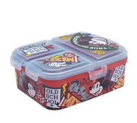 Stor Fiambrera Infantil Mickey Mouse con 4 Compartimentos 1944ml - Sandwichera Multiple XL para Niños y Niñas - Lonchera Escolar con Cierre Seguridad