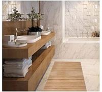 Stor planet alfombra de bambu premium con base antideslizante. tamaÑo