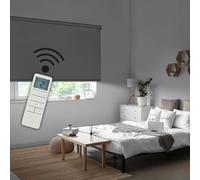STOR PLANET | Estor Motorizado Opaco Night, Persianas enrollables de Interior para Ventanas y Puertas. Cortinas Opacas con Tejido Blackout, Estores opacos Dormitorio, salón | Night Gris, 140x250cm