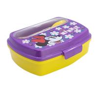 Stor Sandwichera Infantil Minnie Mouse con Cubiertos 1464ml - Fiambrera Rectangular Plastico Resistente para Colegio y Excursiones
