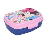 Stor Sandwichera rectangular Minnie Mouse Feel Good - Fiambrera infantil de plástico para el almuerzo y la merienda del cole, idea de regalo