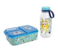 Stor Set Botella y Fiambrera Bluey - Botella Aventura copoliéster 650ml y Sandwichera 3 Compartimentos - Set Merienda Escolar Infantil