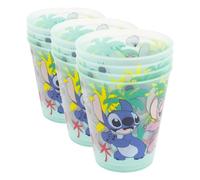 Stor Set de 4 Vasos Infantiles Stitch 285ml - Vasos Plastico sin BPA para Fiestas y Uso Diario - Resistentes a Caidas (Paquete de 3)
