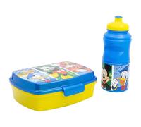 SET VUELTA AL COLE (SANDWICHERA RECTANGULAR Y BOTELLA SPORT EASY HOLD 380 ML) EN CAJA REGALO MICKEY HAS FUN