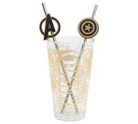 Stor SET VASO CON DOS PAJITAS 480 ML MARVEL GOLDEN TREASURE