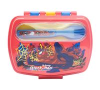 Stor - SpiderMan Fiambrera Sandwichera Infantil con Cubiertos