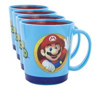 Stor Taza antivuelco de plástico 410 ml de Super Mario (Paquete de 4)