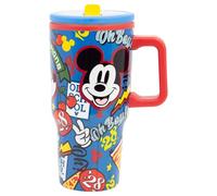 Stor Taza de Acero con Asa y Tapa Mickey Mouse 640ml - Doble Pared con Pitorro Antigoteo Reutilizable para Niños
