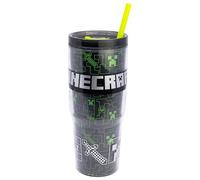 Stor Taza de Cafe para Llevar Reutilizable con Pajita y Tapa Hermetica, Vaso Termico Doble Pared 860ml, Libre de BPA, Tumbler Plastico con Asa