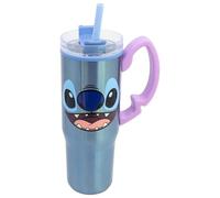 Stor Taza Grande de Café Stitch con Pajita y Asa 770ml - Vaso Térmico Doble Pared Acero Inoxidable para Bebidas Frías y Calientes Reutilizable