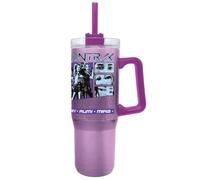 Stor Taza Termo Grande con Pajita Las Guerreras K-Pop 920ml Acero Inoxidable Doble Pared - Vaso para Llevar Reutilizable con Asa y Tapa