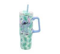 Stor taza termo grande con pajita stitch 920ml acero inoxidable doble