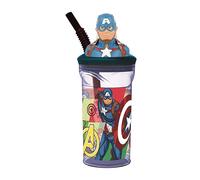 Stor Vaso Con Figura 3d De Los Vengadores Siete Maravillas Capitán América 360ml