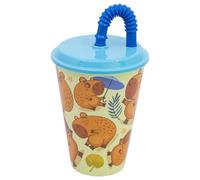 Stor Vaso con pajita Easy 430 ml - Vaso infantil reutilizable con tapa, idea de regalo, apto para microondas