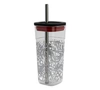 Stor Vaso Cube Alto – plástico con pajita de acero inoxidable – Marvel 540 ml