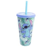 Stor Vaso de Cafe para Llevar con Tapa y Pajita Stitch 790ml - Polipropileno Reutilizable Libre de BPA - Tumbler Grande Viaje