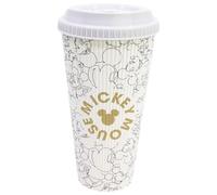 Stor Vaso de Cafe para Llevar Mickey Mouse 790ml - Vaso Reutilizable con Tapa Hermetica, Polipropileno sin BPA, Ideal para Bebidas Calientes y Frias