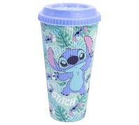 Stor Vaso de Cafe para Llevar Stitch 790ml - Vaso Reutilizable con Tapa Hermetica, Polipropileno sin BPA, Ideal para Bebidas Calientes y Frias