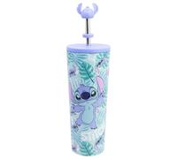 Stor Vaso Térmico Stitch con Pajita 770ml - Acero Inoxidable - Vaso Reutilizable con Tapa para Bebidas Frías y Calientes
