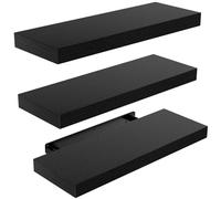 STOREMIC Estanteria Pared de 3 Niveles, Estante de Pared Negro | Estantes Flotantes Fácil de Instalar, Baldas Pared Ideal para Dormitorio, Baño, Oficina en Casa, Sala de Estar