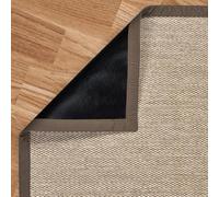 STORESBASIC Alfombra Vinilica Antideslizante, Lavable y Resistente a Manchas, Tejido Trenzado y Sin Pelo, Alfombra de Vinilo Interiores y Exteriores, Beige-Marrón 60x90