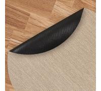 STORESBASIC Alfombra Vinilica Redonda Antideslizante, Lavable y Resistente a Manchas, Tejido Trenzado y Sin Pelo, Alfombra de Vinilo Interiores y Exteriores, Beige 100cm diámetro
