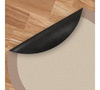 STORESBASIC Alfombra Vinilica Redonda Antideslizante, Lavable y Resistente a Manchas, Tejido Trenzado y Sin Pelo, Alfombra de Vinilo Interiores y Exteriores, Beige-visión 100cm diámetro