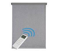 STORESDECO Estor Enrollable Motorizado Enrollable Opaco Estor Blackout Automático con Batería y Mando Premium, Estores Opacos Motorizados para Ventanas y Puertas Tejido 100% Poliéster Grey 180 x 250cm