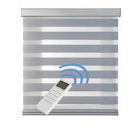 STORESDECO Estor Enrollable Motorizado Screen Estores Noche y Día con Batería y Mando, Estores Eléctricos y Automáticos, 100% Poliéster, Estores Enrollables Translúcidos Gray 160 x 250cm