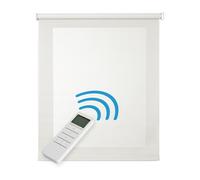 STORESDECO Estor Enrollable Screen Motorizado Automático Premium con Mando, Tejido Técnico, Aislante Térmico, Fácil Manejo y Protección Solar, Estores enrollables persianas y cortinas White 100x250 cm