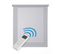 STORESDECO Estor Enrollable Screen Motorizado Automático Premium con Mando, Tejido Técnico, Aislante Térmico, Fácil Manejo y Protección Solar, Estores enrollables persianas y cortinas Gray 160 x 250cm