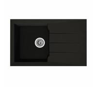 Stradour Alineo 1C Fregadero de Resina BMC Negro Encastrable 81 x 50 cm