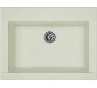 stradour eesd066r17: Fregadero empotrable hexagonal, color blanco UNI, dimensiones 17, 66 x 50 cm