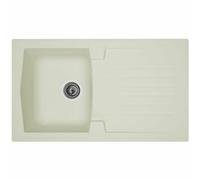 Stradour Fregadero de cocina empotrado 1 bandeja + 1 escurridor Arena Blanco