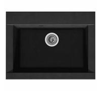 Stradour Fregadero de cocina Hexo, 1 recipiente, Negro, 66 x 50 cm