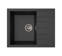 Stradour Fregadero Resina SMC Negro Brillante Encastrable Cubo 1C XS 62 x 50 cm