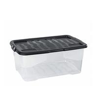 Strata Curve - Caja de almacenaje con tapa (3 unidades, 42 L, 60 x 40 x 25 cm), transparente