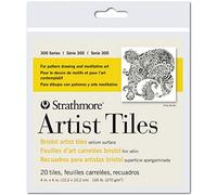 Strathmore 105-970 300 Series Bristol Artist Tiles, Vellum 4 x 4 pulgadas, 20 hojas
