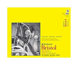 Strathmore 300 Series Bristol-Bloc de Papel vitela de 19 x 24 Pulgadas, 20 Hojas, Encuadernado con Cinta, 19" x 24"
