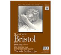 Strathmore 400 Series Bristol - Bloc de papel, liso, encuadernado con cinta, 9 x 12 pulgadas, 15 hojas (2 capas), papel de artista para adultos y estudiantes, marcadores, bolígrafo y tinta